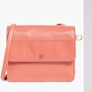 NWT HOBO Jill Leather Wallet Crossbody Bag- Cherry Blossom Coral Pink
